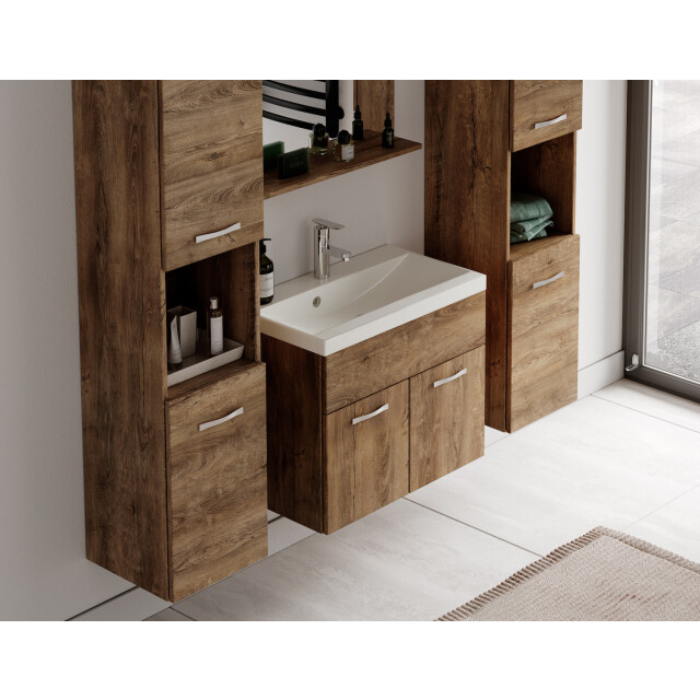 Badplaats Badkamermeubel set montreal xl 60 x 35 cm bruin badmeubel 3181387 large