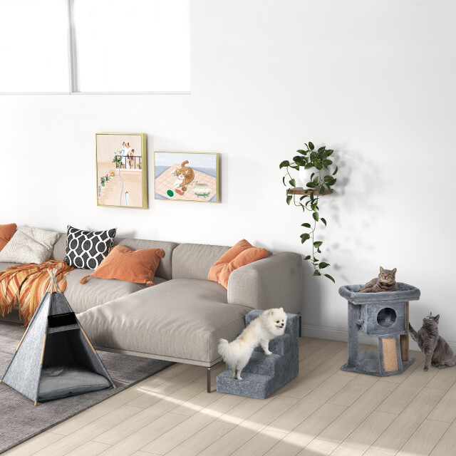 4goodz Pawhut huisdiertrede 4-traps hondentrap afneembare bekleding 3155931 large