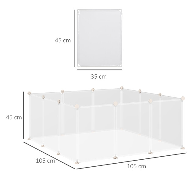 4goodz Pawhut dierenren kunststof 105x105x45 cm 12 panelen 3155930 large