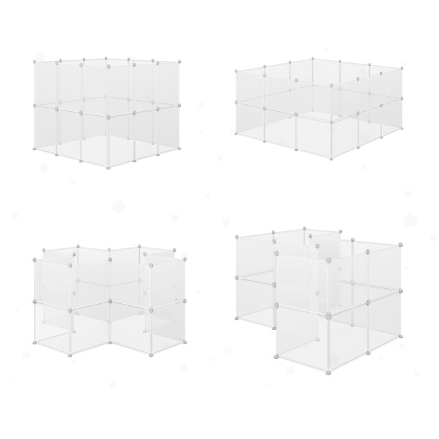 4goodz Pawhut dierenren kunststof 105x105x45 cm 12 panelen 3155930 large