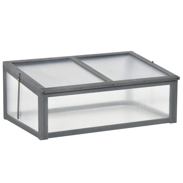 4goodz Outsunny houten mini kweekbak 100x65x40 cm, moestuin met deksel 3155928 large