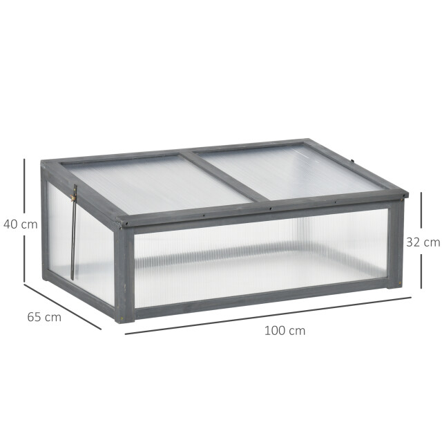 4goodz Outsunny houten mini kweekbak 100x65x40 cm, moestuin met deksel 3155928 large