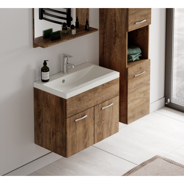 Badplaats Badkamermeubel set montreal 60 x 35 cm bruin badmeubel met 3181395 large