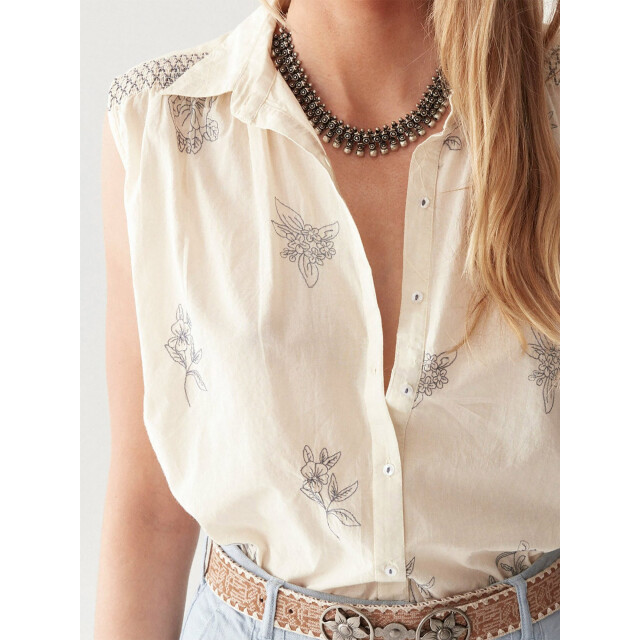 Maison Hotel Rose blouse blue note Rose blouse blue not large