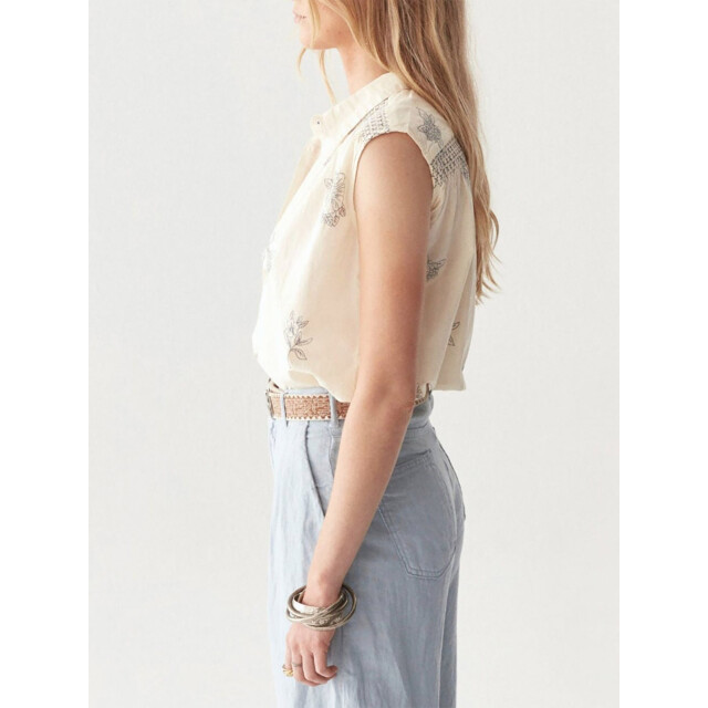 Maison Hotel Rose blouse blue note Rose blouse blue not large