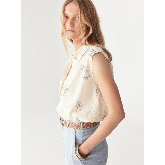 Maison Hotel Rose blouse blue note Rose blouse blue not large