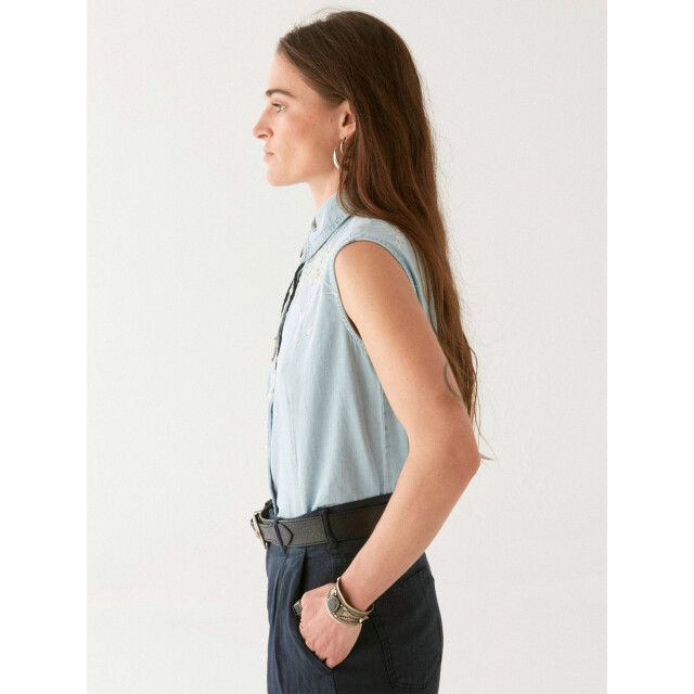 Maison Hotel Dallas blouse mustang blue Dallas blouse Mustan large