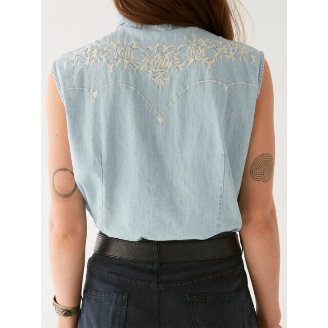 Maison Hotel Dallas blouse mustang blue Dallas blouse Mustan large