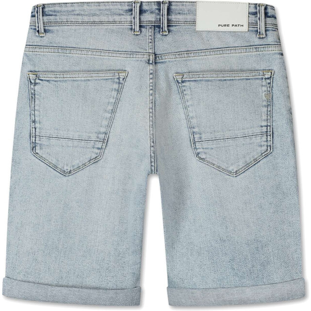 Pure Path The miles slim fit denim short denim light blue W1458-82 large
