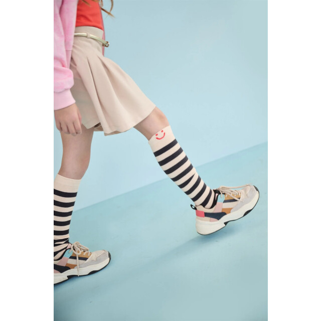 NoNo Zomer kniekousen meisjes wit gestreept riley N502-5900-020 large