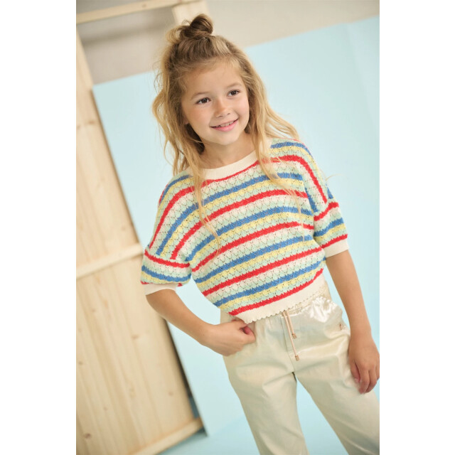 NoNo Zomer sweater meisjes wit crochet gebreid keya N502-5304-020 large