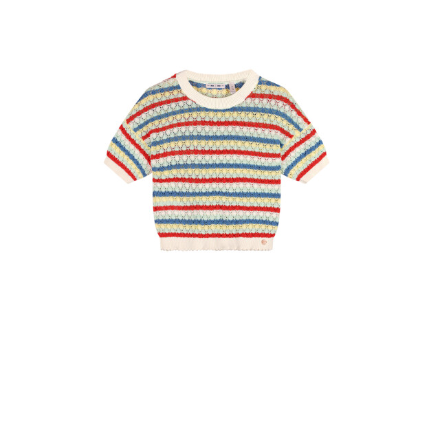 NoNo Zomer sweater meisjes wit crochet gebreid keya N502-5304-020 large