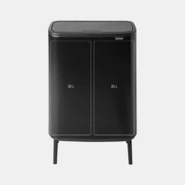 Brabantia Bo touch bin hi afvalemmer 2 x 30 liter matt black 130625 large