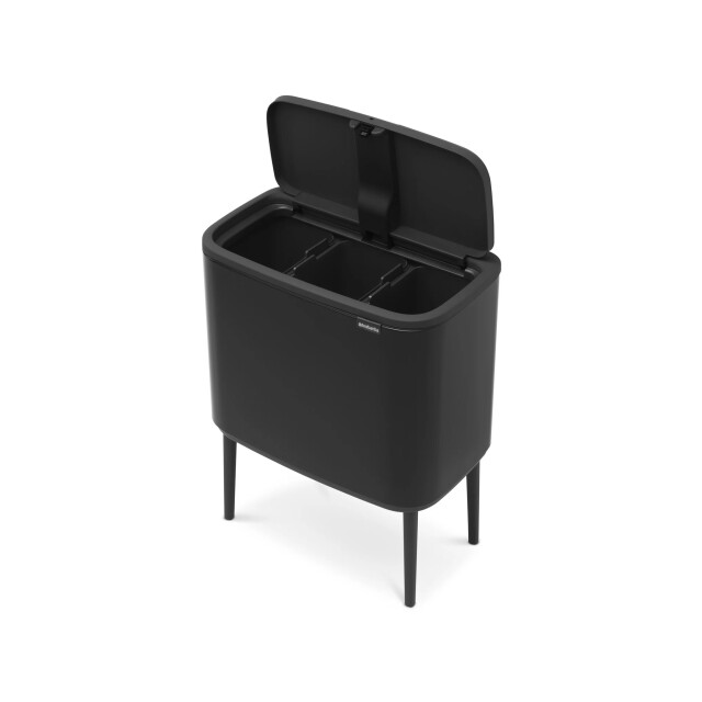 Brabantia Bo touch bin afvalemmer 3 x 11 liter matt black 316067 large