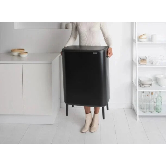 Brabantia Bo touch bin hi afvalemmer 2 x 30 liter matt black 130625 large