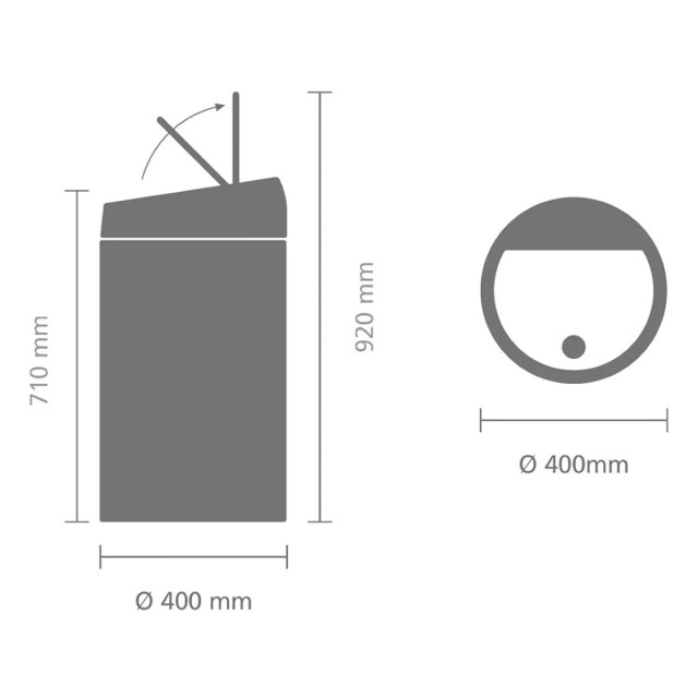 Brabantia Touch bin afvalemmer 60 liter moonlight black 128981 large