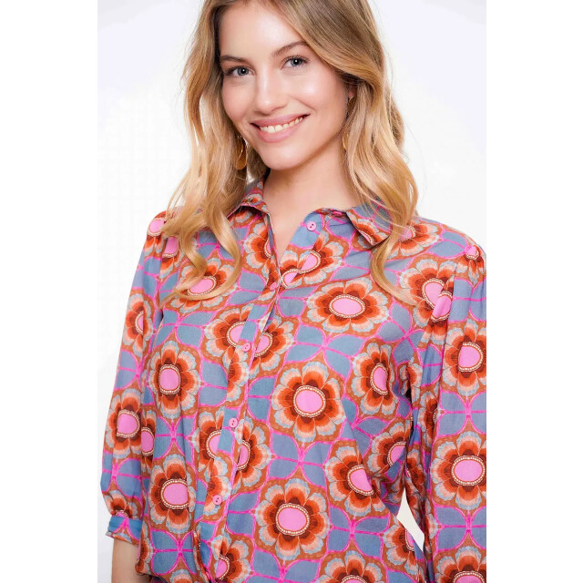 Geisha 53209-20 blouse blue/pink 53209-20 Blouse Blue/pink large