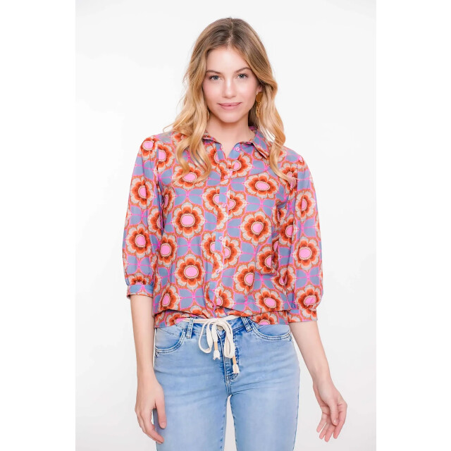 Geisha 53209-20 blouse blue/pink 53209-20 Blouse Blue/pink large