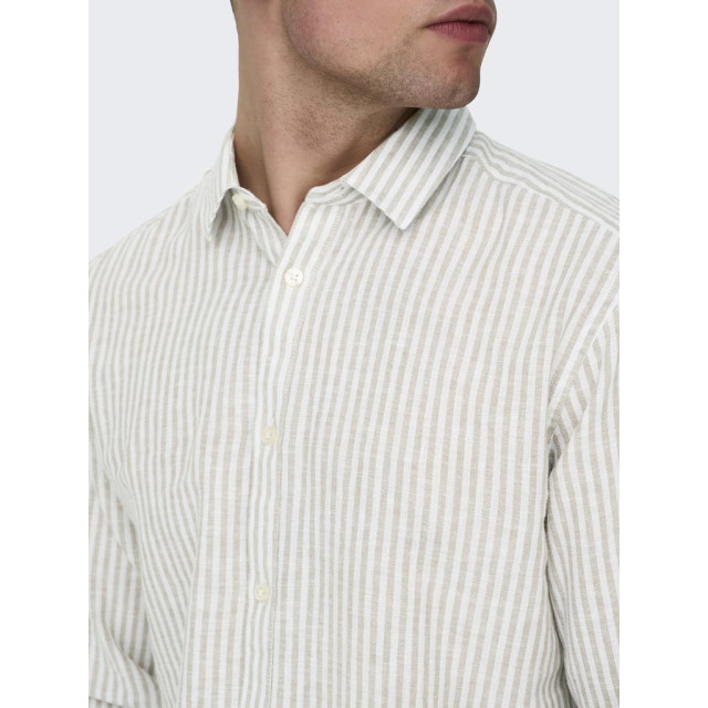 Only & Sons onscaiden life ls stripe linen 660 22026601 chinchilla 05631.829.0044 large