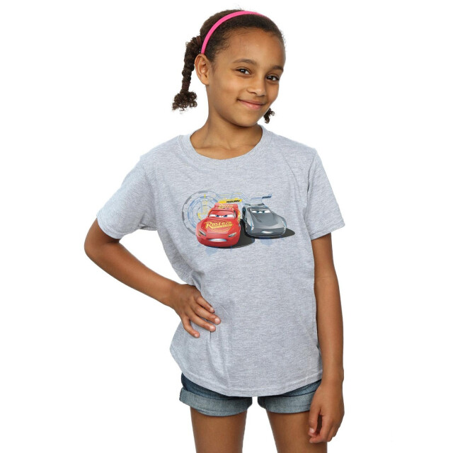 Li-cense Disney meisjes cars bliksem vs storm katoenen t-shirt UTBI12536_sportsgrey large