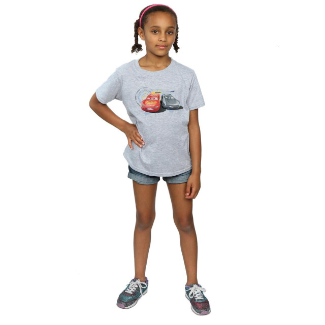 Li-cense Disney meisjes cars bliksem vs storm katoenen t-shirt UTBI12536_sportsgrey large