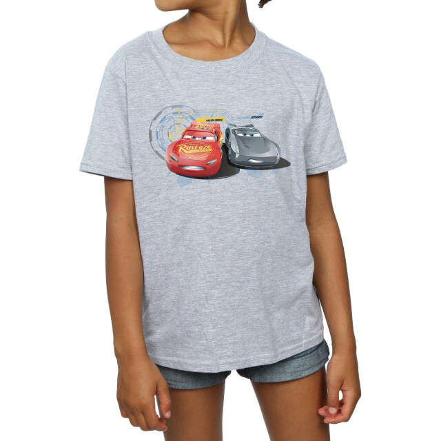 Li-cense Disney meisjes cars bliksem vs storm katoenen t-shirt UTBI12536_sportsgrey large