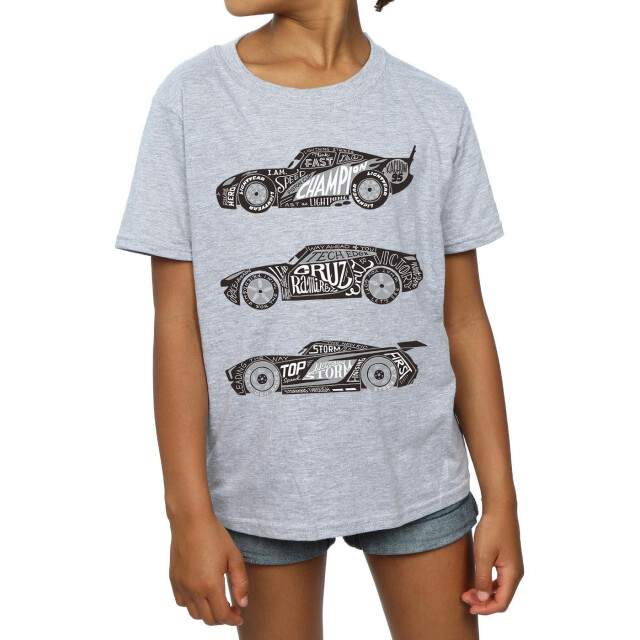Li-cense Disney meisjes cars tekst racers katoen t-shirt UTBI12567_sportsgrey large