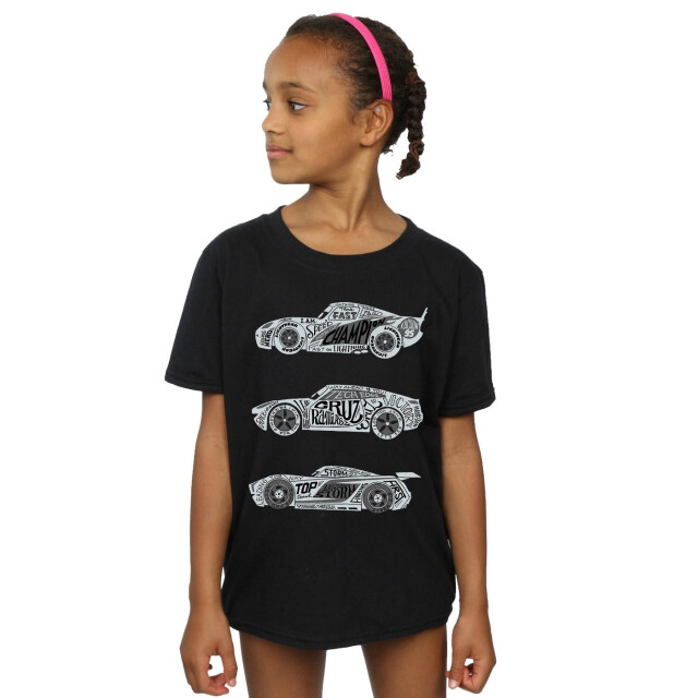 Li-cense Disney meisjes cars tekst racers katoen t-shirt UTBI12567_black large