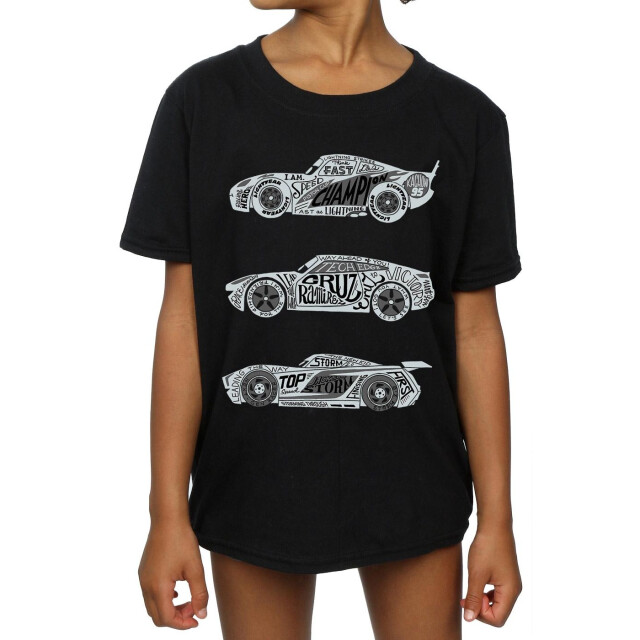 Li-cense Disney meisjes cars tekst racers katoen t-shirt UTBI12567_black large
