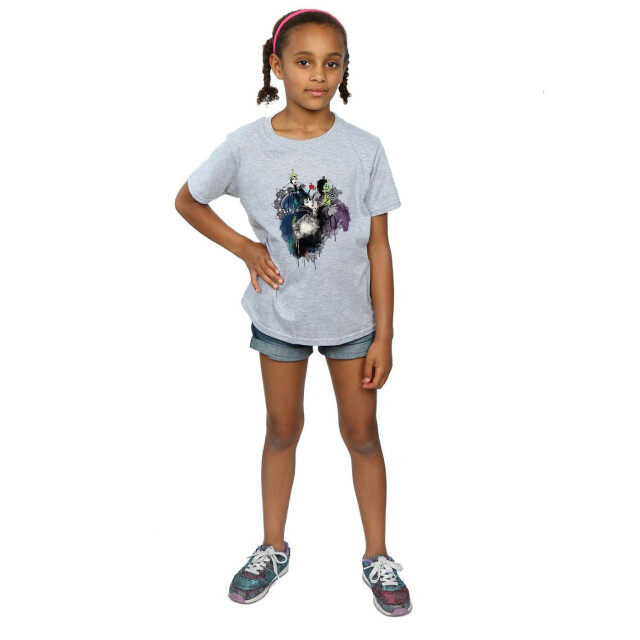 Li-cense Disney meisjes schurken schets katoen t-shirt UTBI13366_sportsgrey large