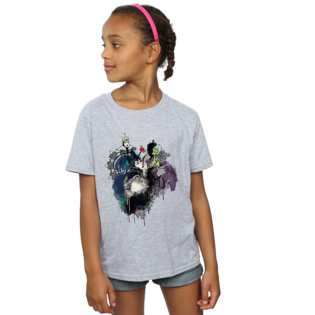 Li-cense Disney meisjes schurken schets katoen t-shirt UTBI13366_sportsgrey large