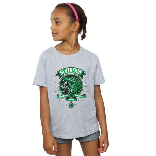 Li-cense Harry potter meisjes slytherin toon crest katoenen t-shirt UTBI21655_sportsgrey large