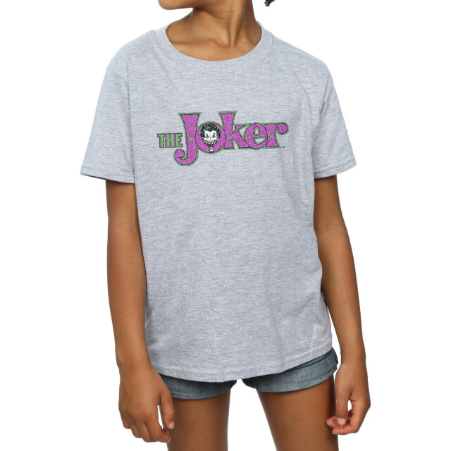 Li-cense Dc comics meisjes the joker crackle logo katoenen t-shirt UTBI16137_sportsgrey large