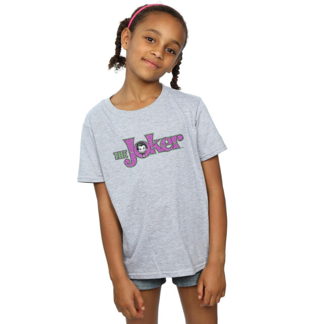Li-cense Dc comics meisjes the joker crackle logo katoenen t-shirt UTBI16137_sportsgrey large