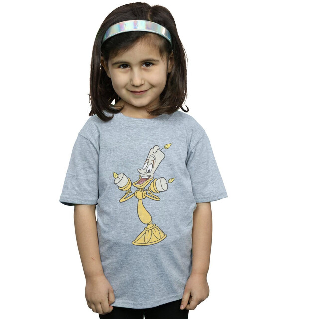 Li-cense Disney meisjes beauty and the beast lumiere distressed katoenen t-shirt UTBI14148_sportsgrey large