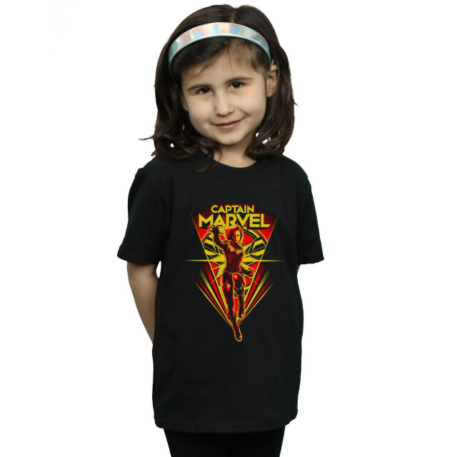 Li-cense Marvel meisjes captain flying v katoenen t-shirt UTBI15225_black large