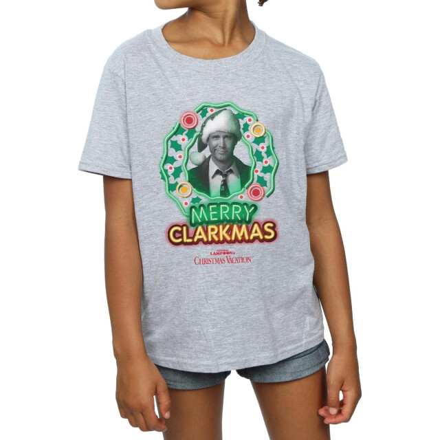 Li-cense National lampoon´s christmas vacation meisjes clarkmas katoenen t-shirt UTBI33047_sportsgrey large