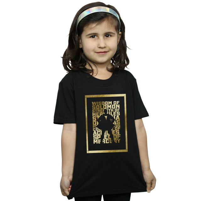 Li-cense Dc comics meisjes shazam goud tekst katoenen t-shirt UTBI35108_black large
