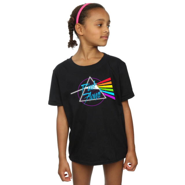 Li-cense Pink floyd meisjes neon darkside katoenen t-shirt UTBI33400_black large