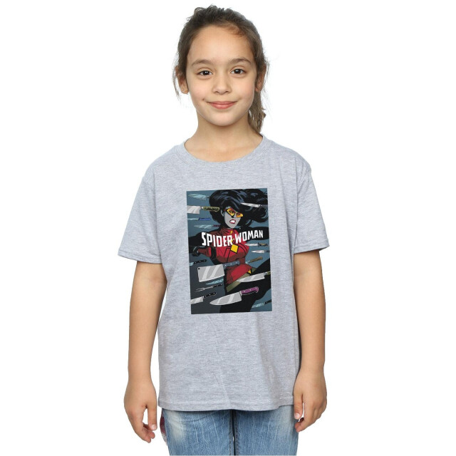 Li-cense Marvel meisjes spider-woman cover katoen t-shirt UTBI31240_sportsgrey large