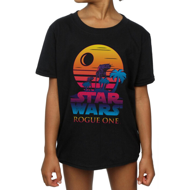 Li-cense Star wars meisjes rogue one logo sunset katoenen t-shirt UTBI35641_black large