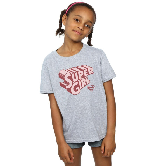 Li-cense Dc comics meisjes supergirl retro logo katoenen t-shirt UTBI35016_sportsgrey large