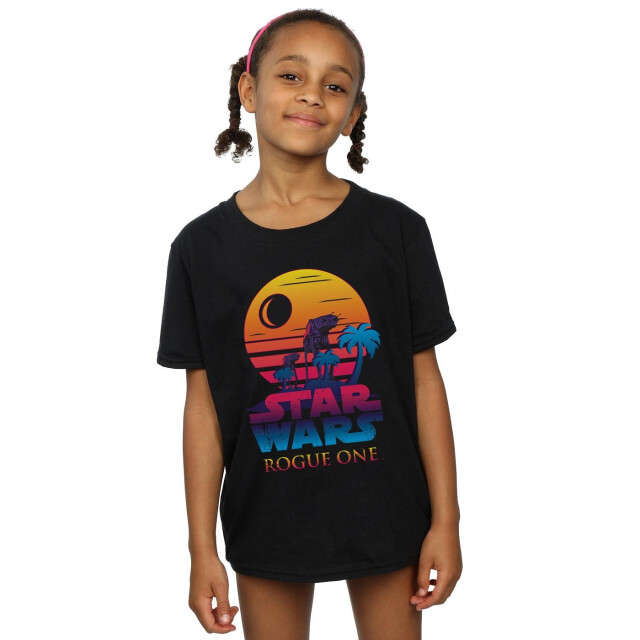 Li-cense Star wars meisjes rogue one logo sunset katoenen t-shirt UTBI35641_black large