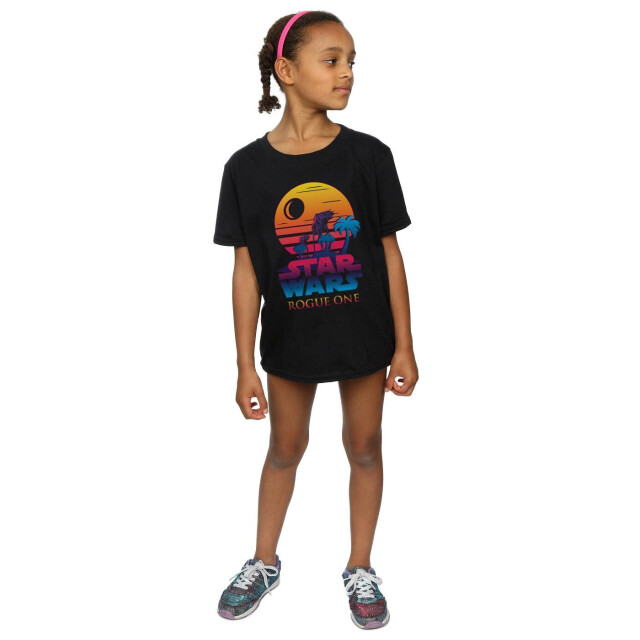Li-cense Star wars meisjes rogue one logo sunset katoenen t-shirt UTBI35641_black large