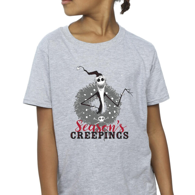 Li-cense Disney meisjes the nightmare before christmas seasons creepings krans katoenen t-shirt UTBI32993_sportsgrey large