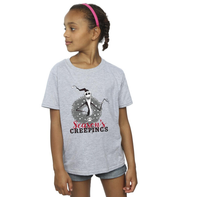Li-cense Disney meisjes the nightmare before christmas seasons creepings krans katoenen t-shirt UTBI32993_sportsgrey large