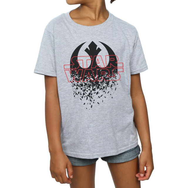 Li-cense Star wars meisjes the last jedi shattered emblem katoenen t-shirt UTBI38261_sportsgrey large