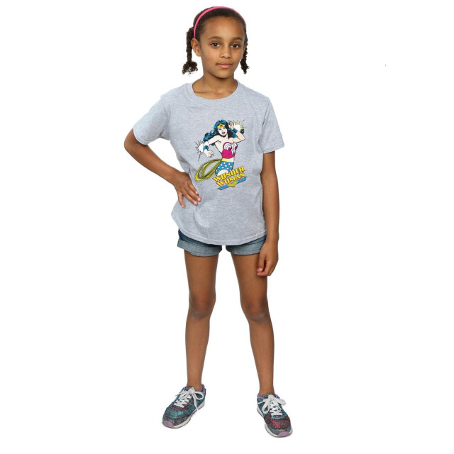 Li-cense Wonder woman katoenen lasso t-shirt voor meisjes UTBI424_sportsgrey large