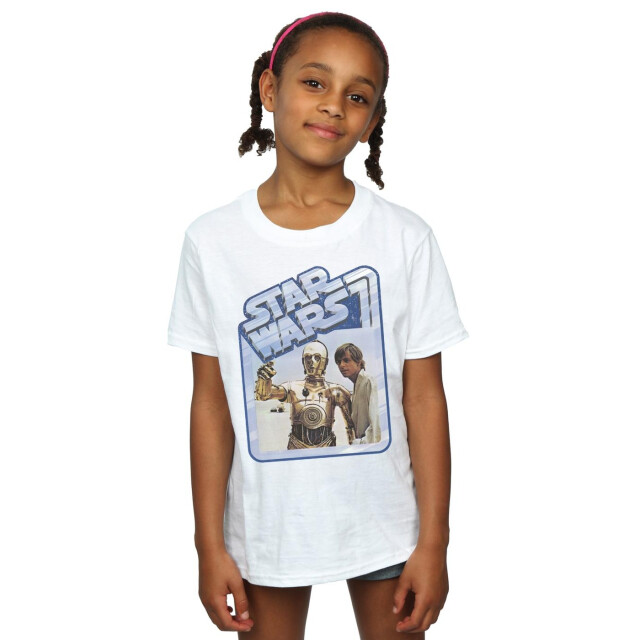 Li-cense Star wars meisjes luke skywalker en c-3po katoenen t-shirt UTBI46163_white large
