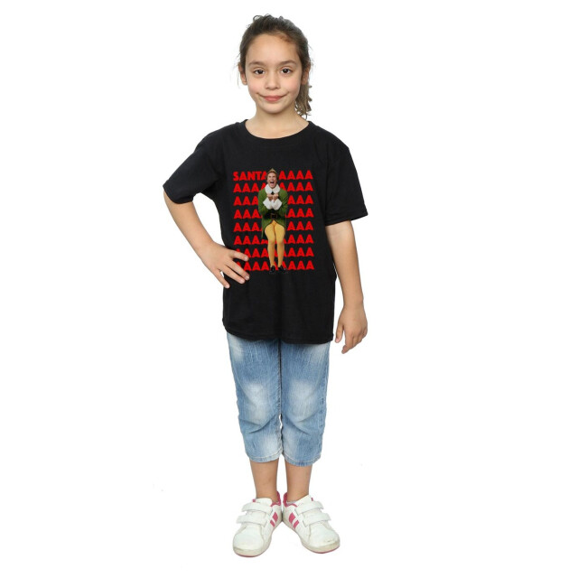 Li-cense Elf meisjes buddy santa scream katoenen t-shirt UTBI50477_black large